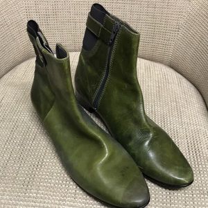 John Fluevog olive green booties